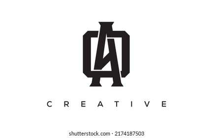 Letras iniciales AO, diseño del logotipo de OA Monograma con símbolo del alfabeto de estilo creativo. AO, letras espirales de OA emblema vectorial universal elegante, logotipo. Símbolo gráfico del alfabeto para identidad corporativa