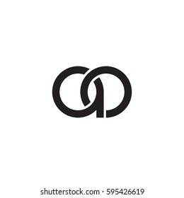 Initial letters ao round linked chain shape lowercase logo modern design monogram black