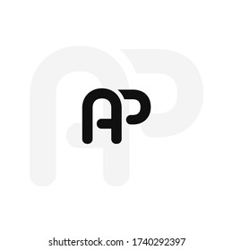 Initial letters AP linked monogram logo vector. Business logo monogram with two overlap letters inside circle isolated on white background.