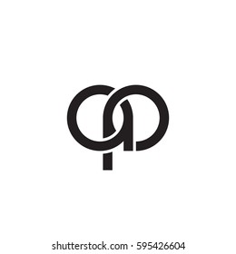 Initial letters ap round linked chain shape lowercase logo modern design monogram black