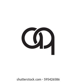 Initial letters aq round linked chain shape lowercase logo modern design monogram black
