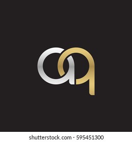 Initial letters aq, round linked chain shape lowercase logo modern design silver gold