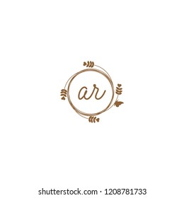 initial letters ar beauty spa logo design, with flower, love and butterfly illustration