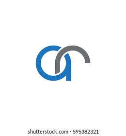 Initial letters ar round linked chain shape lowercase logo modern design blue gray