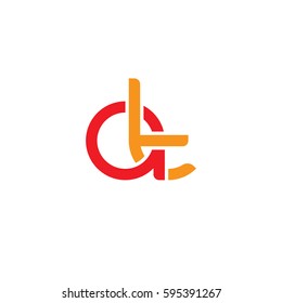 Initial letters at, round linked chain shape lowercase logo modern design red orange