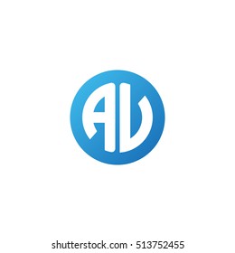 Initial letters AV circle shape blue simple modern logo