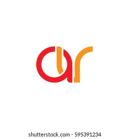 Initial letters av round linked chain shape lowercase logo modern design red orange