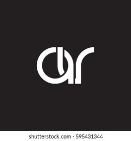 Initial letters av round linked chain shape lowercase logo modern design white black background