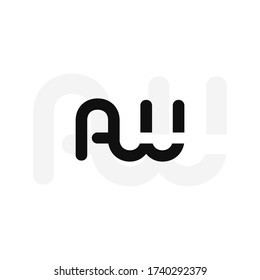 Initial letters AW linked monogram logo vector. Business logo monogram with two overlap letters inside circle isolated on white background.