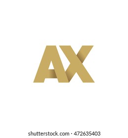 Initial letters AX overlapping linked fold logo brown gold