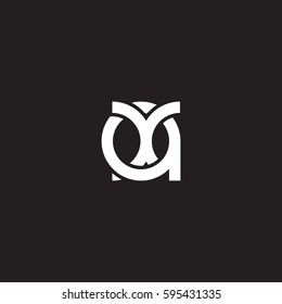 Initial letters ax round linked chain shape lowercase logo modern design white black background