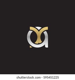 Initial letters ax, round linked chain shape lowercase logo modern design silver gold