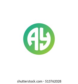 Initial letters AY circle shape green simple modern logo
