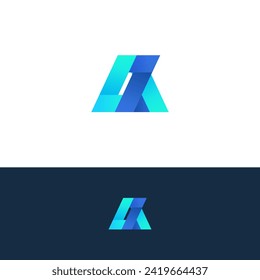 Initial Letters AZ Logo Design. Alphabet AZ Letter Logo Design 
with Blue and Turquoise Colors Vector