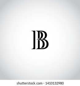 Initial letters B BB linked monogram logo vector. Business logo monogram with two overlap letters inside circle isolated on white background.