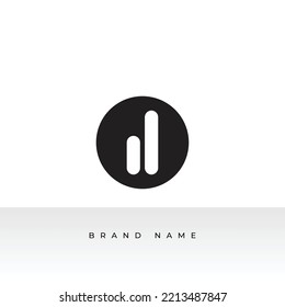 Initial letters B logo template design in rounded shape. Logo icon design template elements. Monogram. Linear logo. Simple vector sign illustration in a modern style.