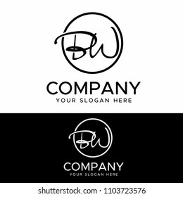 Initial letters B W elegant logo, Modern Logo Design Vector