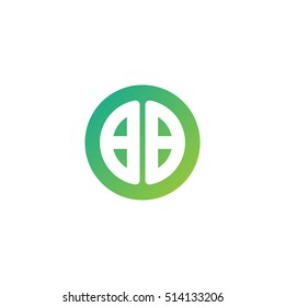 Initial letters BB circle shape green simple logo
