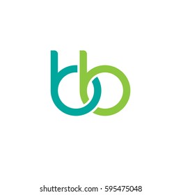 Initial letters bb, round linked chain shape lowercase logo modern design modern green