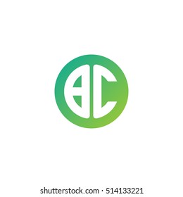 Initial letters BC circle shape green simple logo