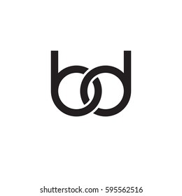 Initial letters bd, round linked chain shape lowercase logo modern design monogram black