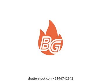 Initial letters BG in fire. Logo vector