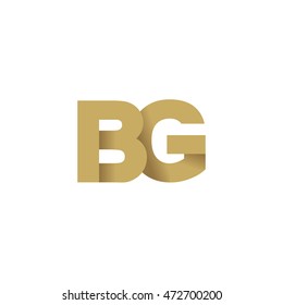 Initial letters BG overlapping fold logo brown gold