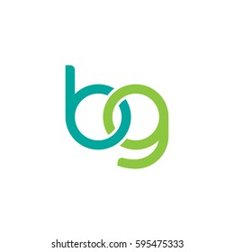 Initial letters bg, round linked chain shape lowercase logo modern design modern green