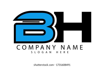 Cartas iniciales BH diseño vectorial del logotipo de la compañía abstracta.
