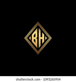 Initial letters BH HB diamond shape monogram logo