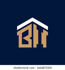 Diseño del logotipo inicial de las letras BI House