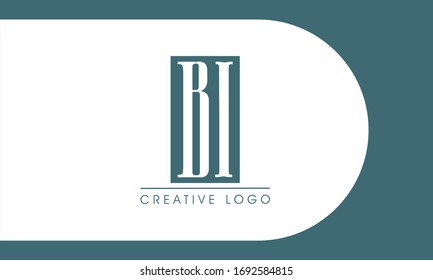 Cartas iniciales BI IB logotipo de empresa abstracto vectorial de diseño
