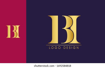 Initial Letters BI IB abstract company Logo Design vector
