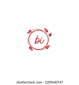 initial letters bi lowercase beauty spa logo design, with flower, love and butterfly illustration