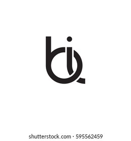 Initial letters bi, round linked chain shape lowercase logo modern design monogram black