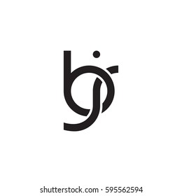 Initial letters bj, round linked chain shape lowercase logo modern design monogram black