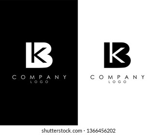 Initial Letters bk, kb abstract company Logo Design vector