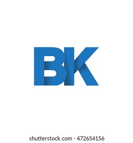 Initial letters BK overlapping fold logo blue