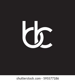 Initial letters bk, round linked chain shape lowercase logo modern design white black background