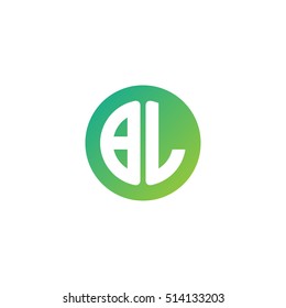 Initial letters BL circle shape green simple logo