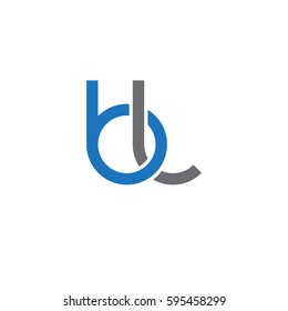 Initial letters bl, round linked chain shape lowercase logo modern design blue gray