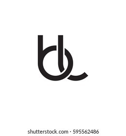 Initial letters bl, round linked chain shape lowercase logo modern design monogram black