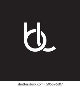 Initial letters bl, round linked chain shape lowercase logo modern design white black background