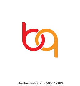 Initial letters bq, round linked chain shape lowercase logo modern design red orange