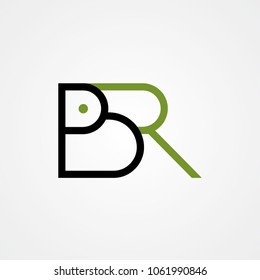 Initial letters BR logo. Company name. Vector illustration.