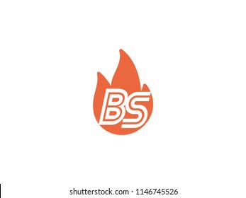 Initial letters BS in fire. Logo vector