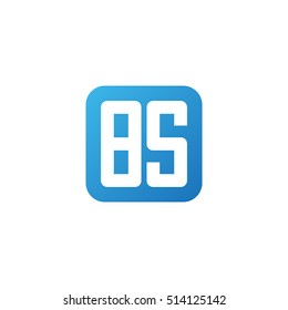 Initial letters BS rounded square shape blue simple logo