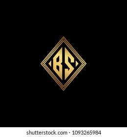 Initial letters BS SB diamond shape monogram logo