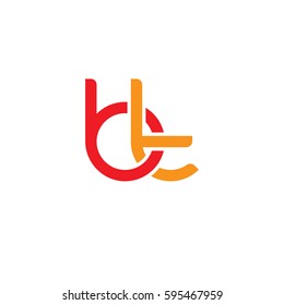 Initial letters bt, round linked chain shape lowercase logo modern design red orange