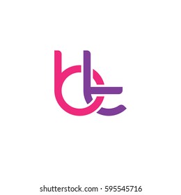 Initial letters bt, round linked chain shape lowercase logo modern design pink purple